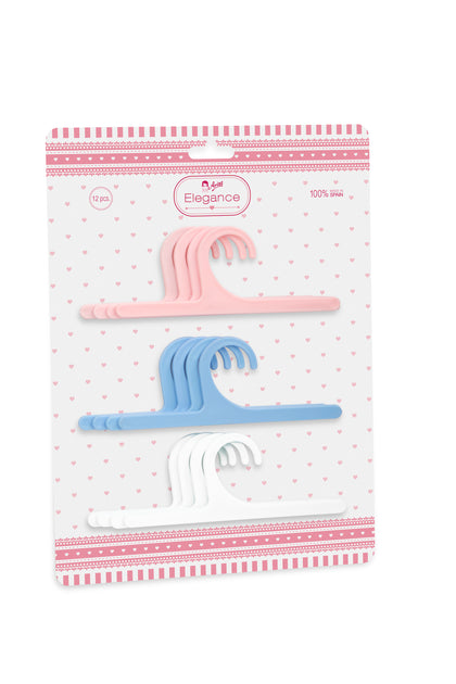 SET PERCHAS 4 ROSA 4 AZULES 4 BLANCAS (12 UNIDADES)